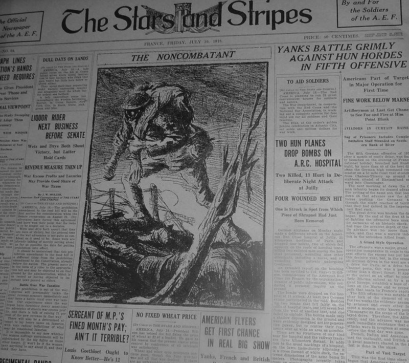 The Stars and Stripes of July 18, 1918 with a drawing by Baldridge on the cover