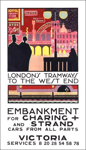 Advertising poster drawn in England in the 1920s by Pieter Irwin Brown