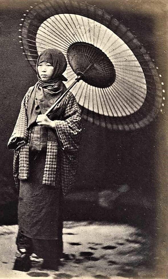 Photo of young Japanese woman around 1900