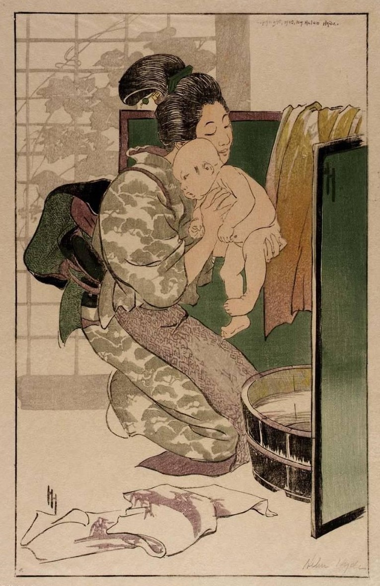 The bath, 1905, colour woodcut