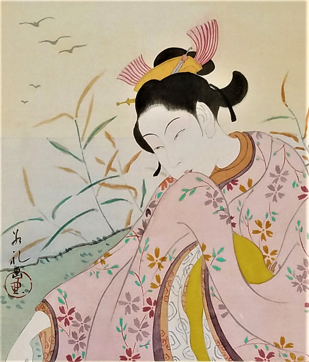 At the bottom of this watercolour we read: « Geisha un peu grise. A Monsieur Coste… le 22 octobre 1928, Paul Jacoulet, Tokio ».