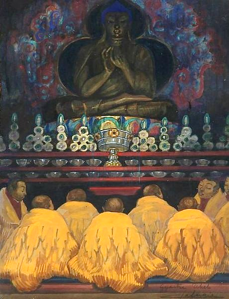 Intérieur d’un temple, Gyantsé, 1927