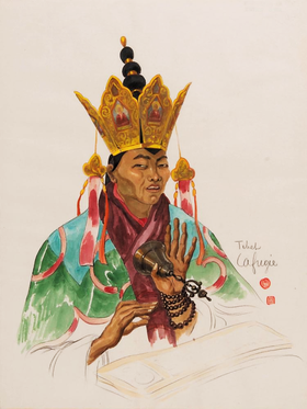 Lama du monastère de Phari Jong, Tibet, 1927