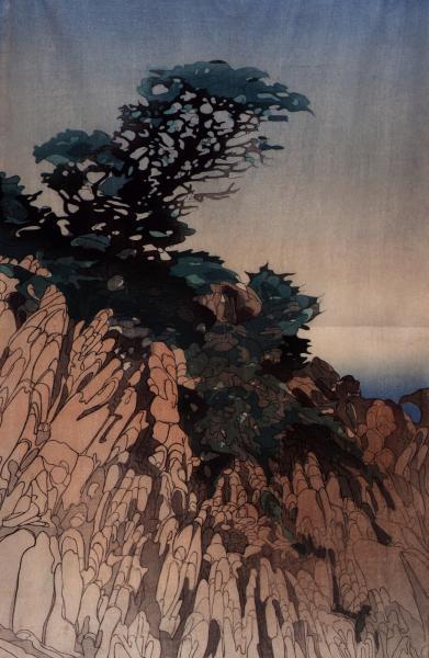 Point Lobos, Californie, 1920, gravure sur bois